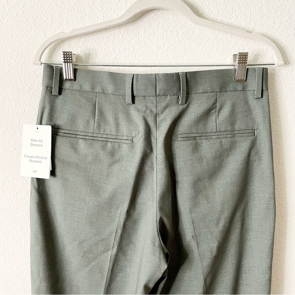 SOLD NWT H&M Slim Fit Suit Pants in Grey Green Size 30R - Picture 6 of 10